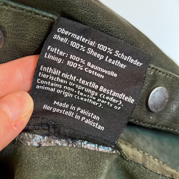 Tigha lambskin distressed green army top jacket - Picture 11 of 11